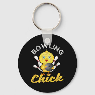 Bowling-Huhn Lustige Kegelspieler Frauen Niedliche Schlüsselanhänger