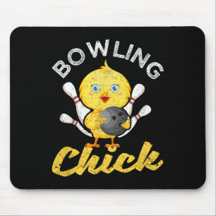 Bowling-Huhn Lustige Kegelspieler Frauen Süße Bowl Mousepad