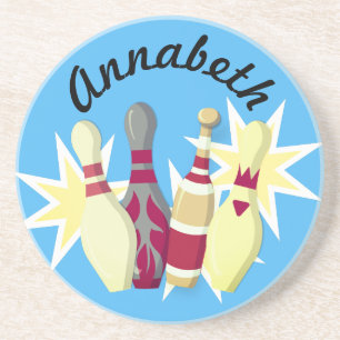 Bowling im Vintage-Stil Getränkeuntersetzer