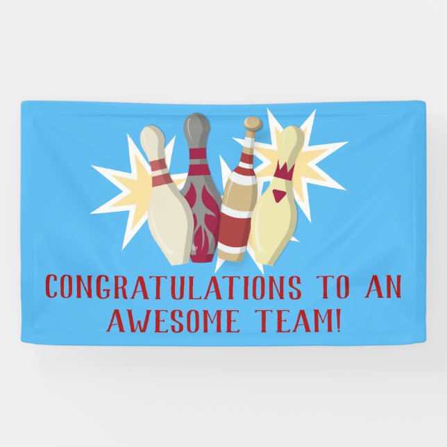 Bowling im Vintagen Stil Banner (Horizontal)