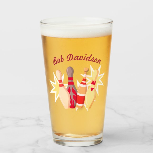 Bowling im Vintagen Stil Glas (Vorne (Gefüllt))