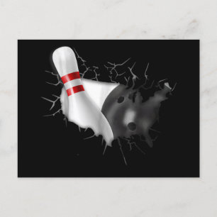 Bowling in mir Sportherz coole Bowlerkunst Skizze Einladungspostkarte