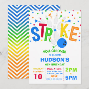 Bowling Invitation Bowling Anniversaire Frappe