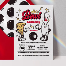 Bowling Invitation Vintage - Rouge
