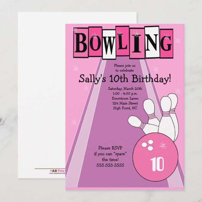 Bowling Invite - Aktualisierter Link in Beschreibu Einladung (Vorne/Hinten)
