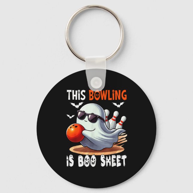 Bowling Is Boo Sheet Halloween Costume Player Team Schlüsselanhänger (Vorderseite)