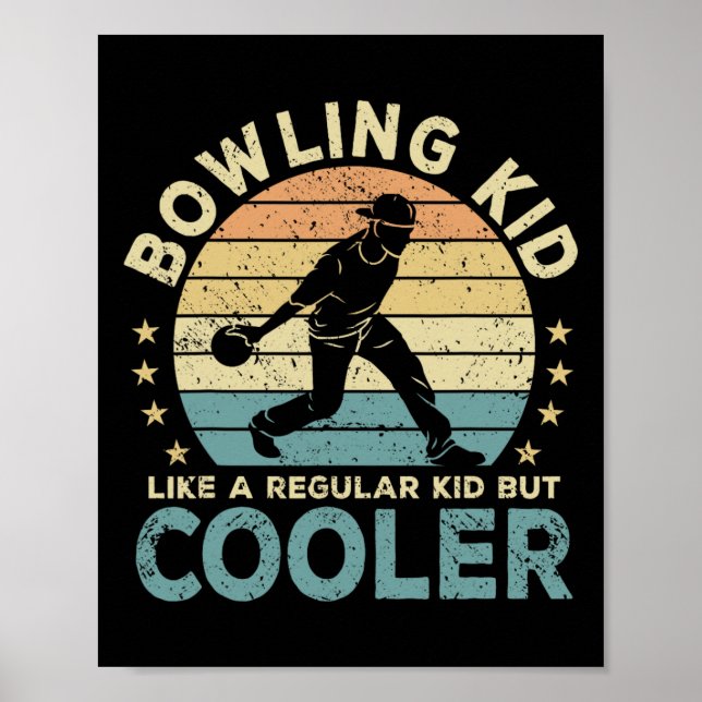 Bowling Kid Bowling Player Funny Poster (Vorne)