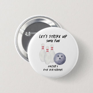 Bowling-Kindergeburtstagsfeier Button