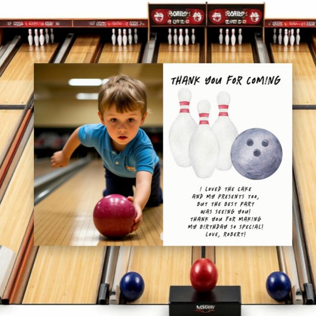 Bowling-Kindergeburtstagsfeier Dankeskarte (Von Creator hochgeladen)