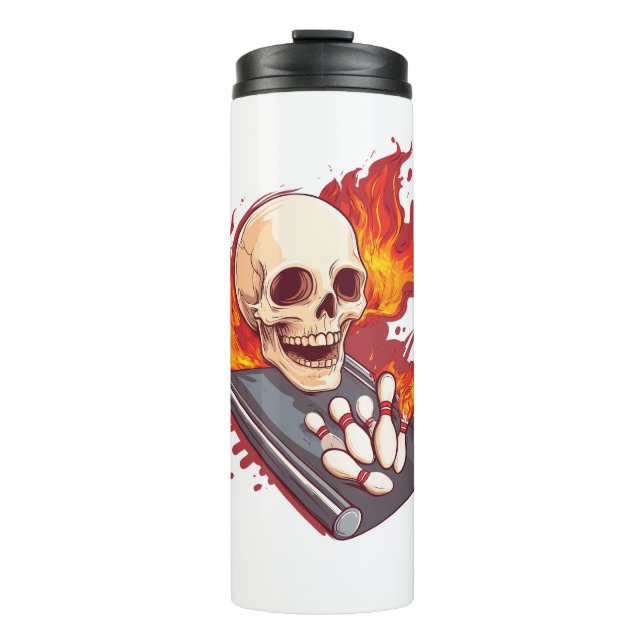 Bowling Knochen - Sonnensportler Thermosbecher (Vorderseite)