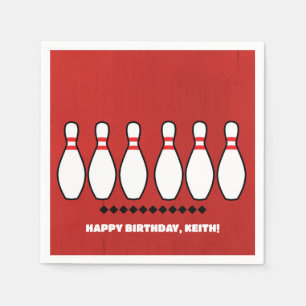 Bowling League Birthday Party Serviette