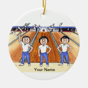 Bowling League - drei Frauen Keramikornament