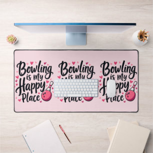Bowling Liebhaber Cute Retro Ästhetik Sportdesign Schreibtischunterlage
