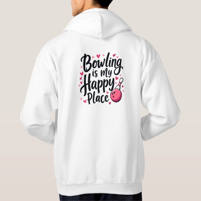 Bowling Lover Cute Retro Aesthetic Sports Design Hoodie (Rückseite)