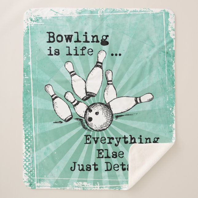 Bowling Lover Gift, Funny Bowling Player Gift Sherpadecke (Vorderseite)