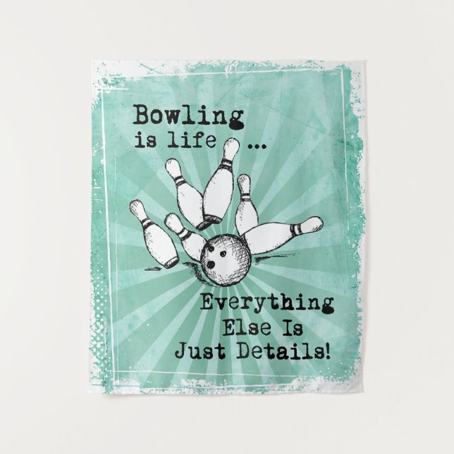 Bowling Lover Gift, Funny Bowling Player Gift Wandteppich (Vorderseite)