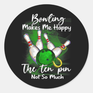 Bowling macht mich glücklich über die zehn Buttone Runder Aufkleber