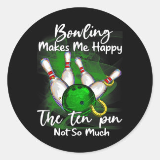 Bowling macht mich glücklich über die zehn Buttone Runder Aufkleber