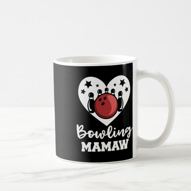 Bowling Mamaw Heart Funny Bowler Mamaw Kaffeetasse (Rechts)