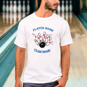 Bowling-Mannschaftsshirt - Strike-Logo & Spielerna T-Shirt