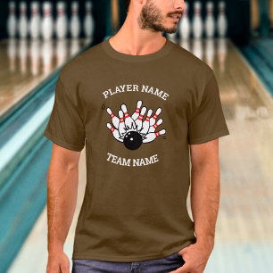 Bowling-Mannschaftsshirt - Strike-Logo und Spieler T-Shirt