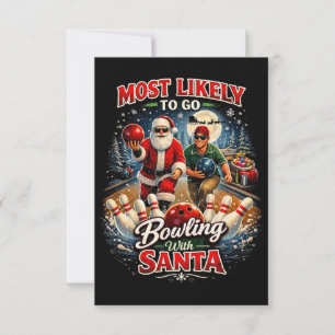 Bowling mit Santa Dankeskarte