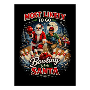 Bowling mit Santa Poster