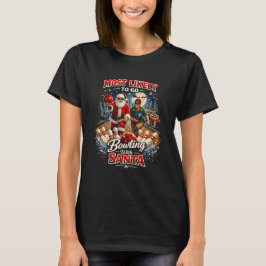Bowling mit Santa T-Shirt