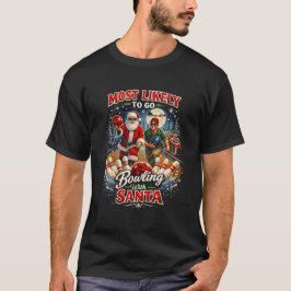 Bowling mit Santa T-Shirt