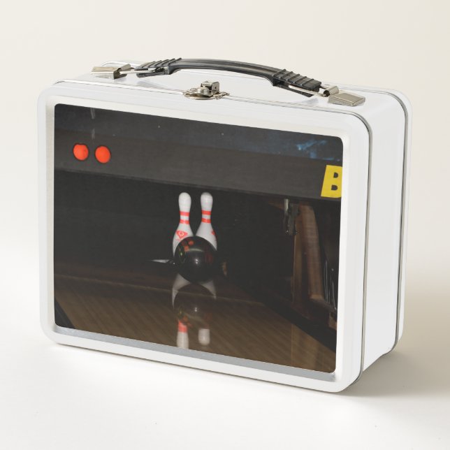 Bowling-Mittagspause Metall Brotdose (Vorderseite)