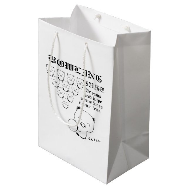 Bowling Mittlere Geschenktüte (Vorderseite Schrägansicht)