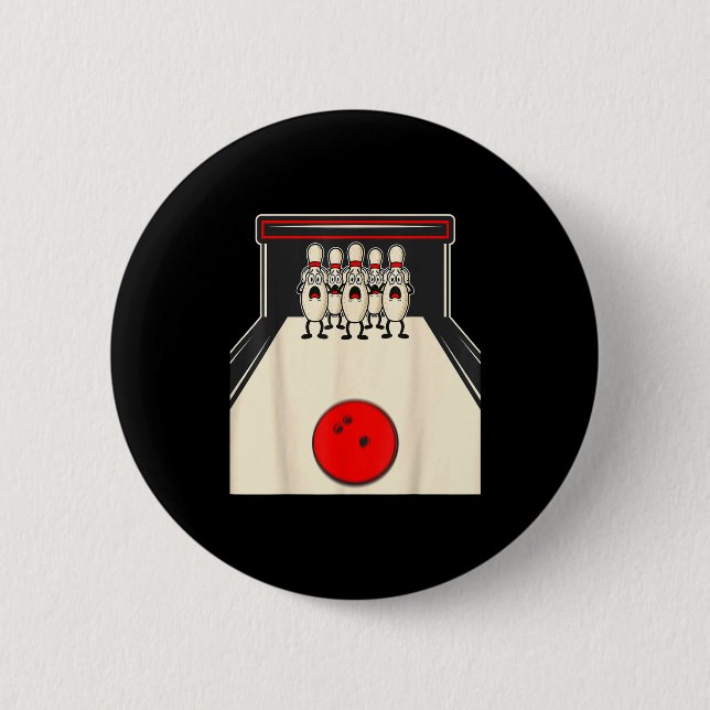 Bowling N Ed Ns Funny Bowler Player Kids Boys Men  Button (Vorderseite)