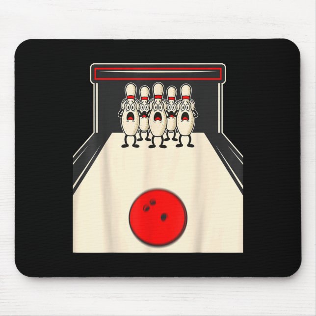 Bowling N Ed Ns Funny Bowler Player Kids Boys Men  Mousepad (Vorne)