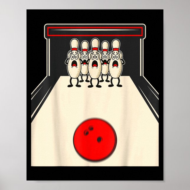 Bowling N Ed Ns Funny Bowler Player Kids Boys Men  Poster (Vorne)