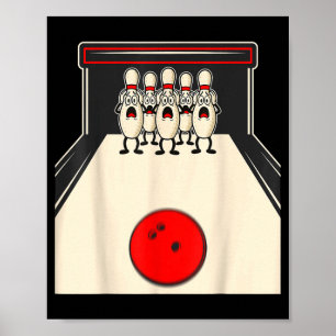 Bowling N Ed Ns Lustiger Bowlingspieler Kinder Jun Poster