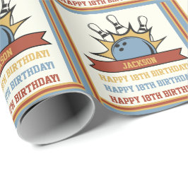 Bowling Name Age Sentiment Birthday Geschenkpapier