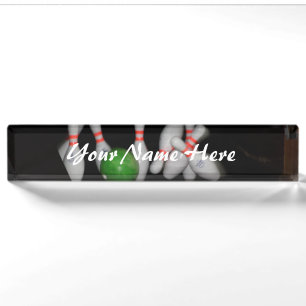 Bowling Name Desk Plate Namensplakette