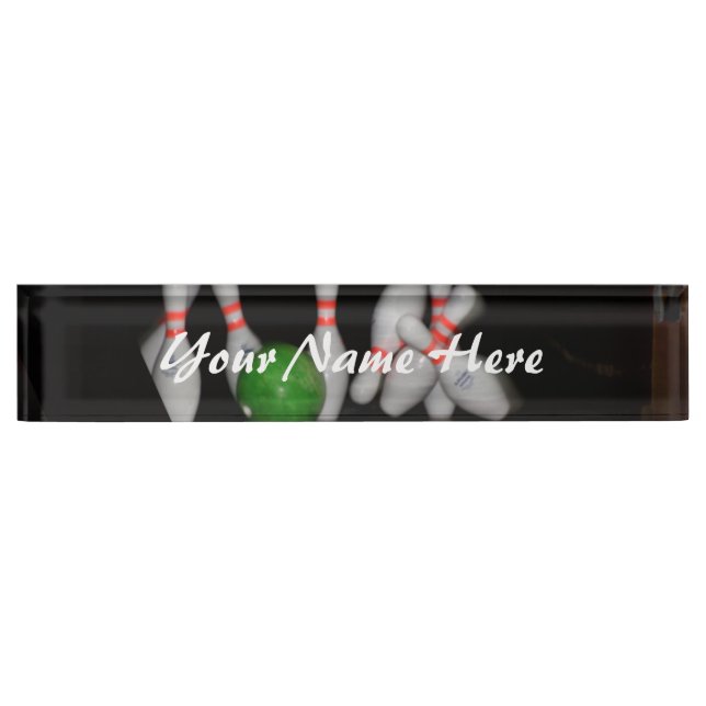 Bowling Name Desk Plate Namensplakette (Vorderseite)