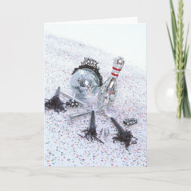 Bowling_Neujahr Feiertagskarte (Vorderseite)