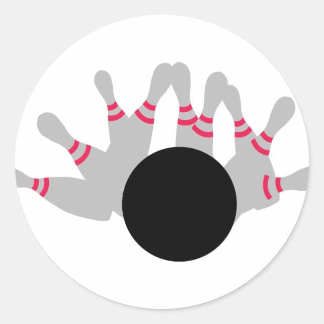 Bowling - Ninepine Runder Aufkleber (Vorderseite)