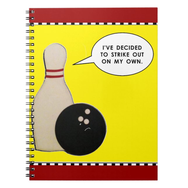 Bowling Novelty Geschenke Notizblock (Vorderseite)