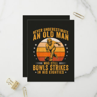 Bowling Opa 80. Geburtstag Einladungspostkarte