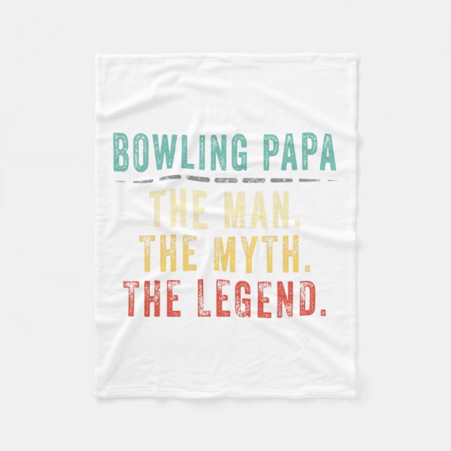 Bowling Papa Fathers Day Gift Fleecedecke (Vorderseite)