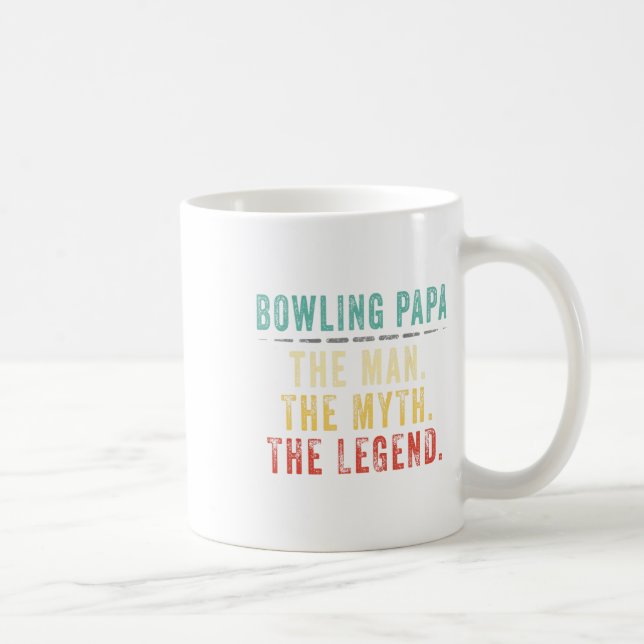 Bowling Papa Fathers Day Gift Kaffeetasse (Rechts)