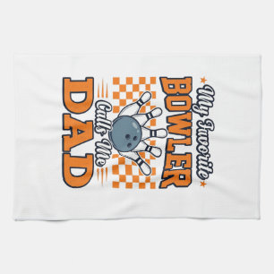 Bowling Papa Shirt Mein Lieblingsbowler nennt mich Geschirrtuch