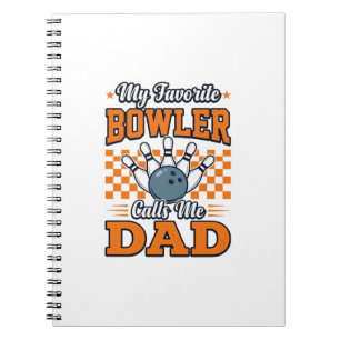 Bowling Papa Shirt Mein Lieblingsbowler nennt mich Notizblock