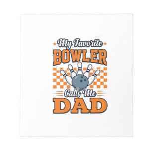 Bowling Papa Shirt Mein Lieblingsbowler nennt mich Notizblock