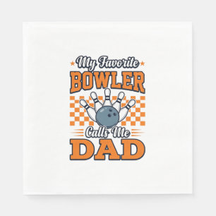 Bowling Papa Shirt Mein Lieblingsbowler nennt mich Serviette