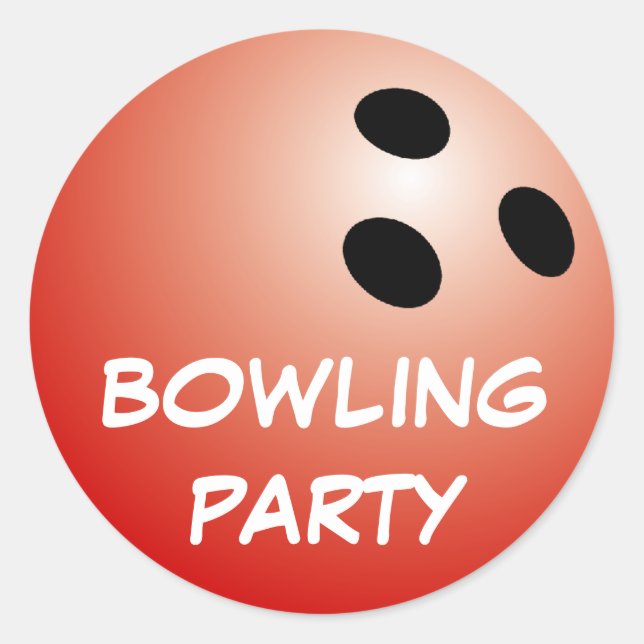 Bowling-Party-Aufkleber Runder Aufkleber (Vorderseite)