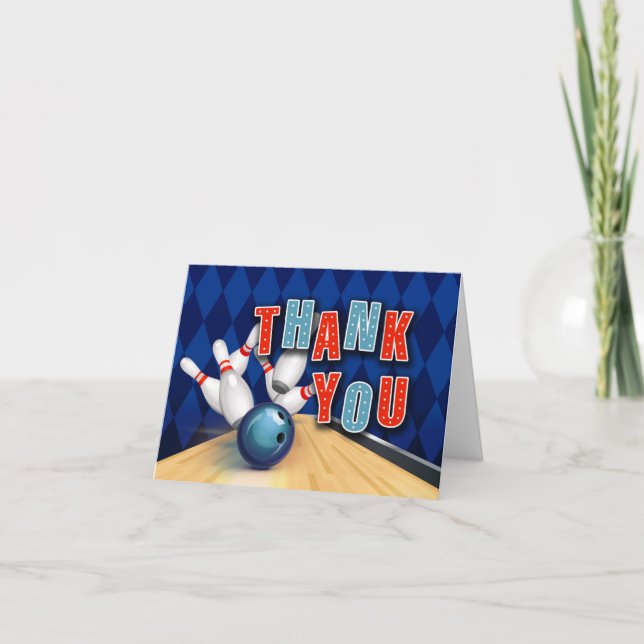 Bowling Party Carte de remerciements (Devant)